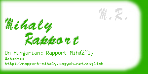 mihaly rapport business card